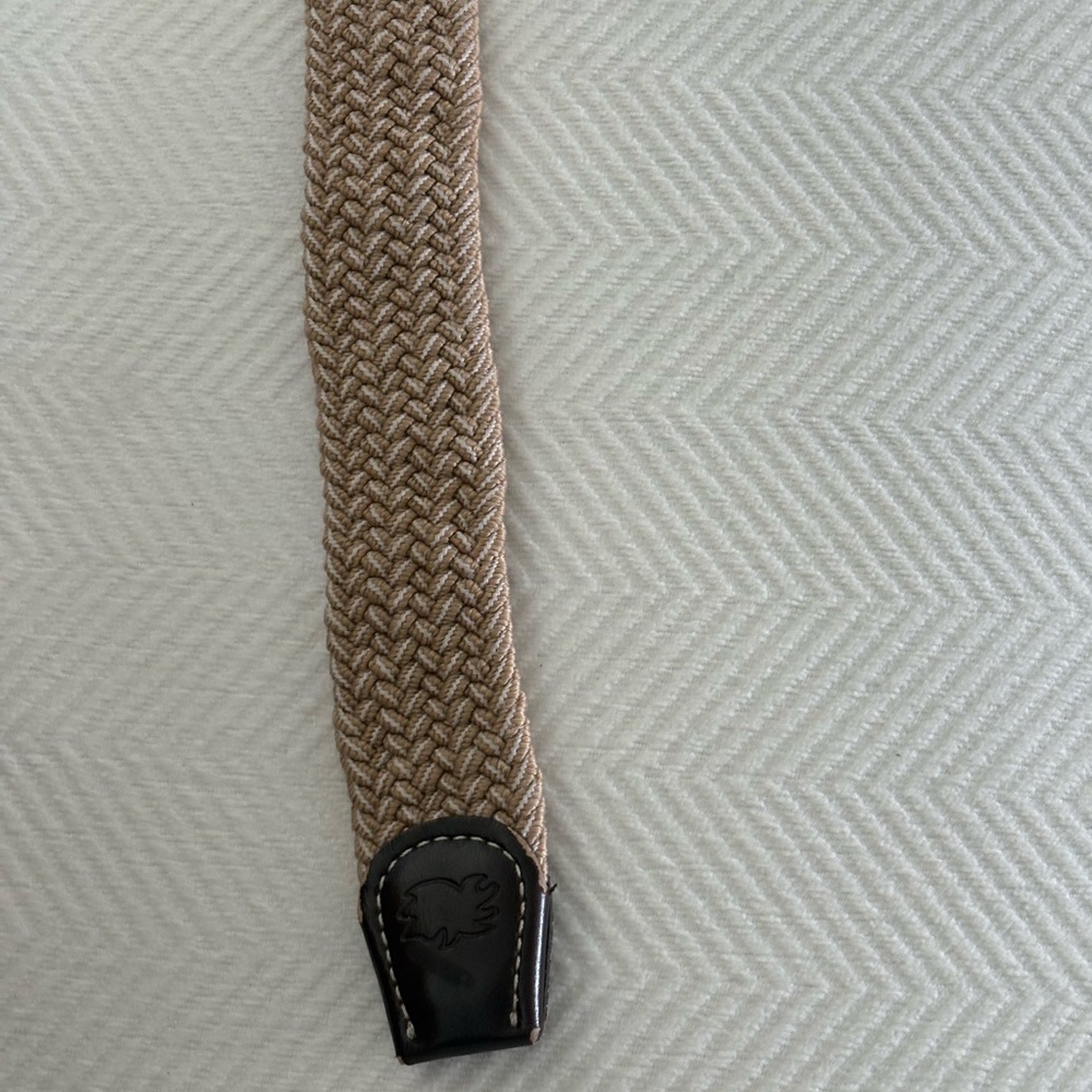 Tan and Black Woven Bag with Textured Strap